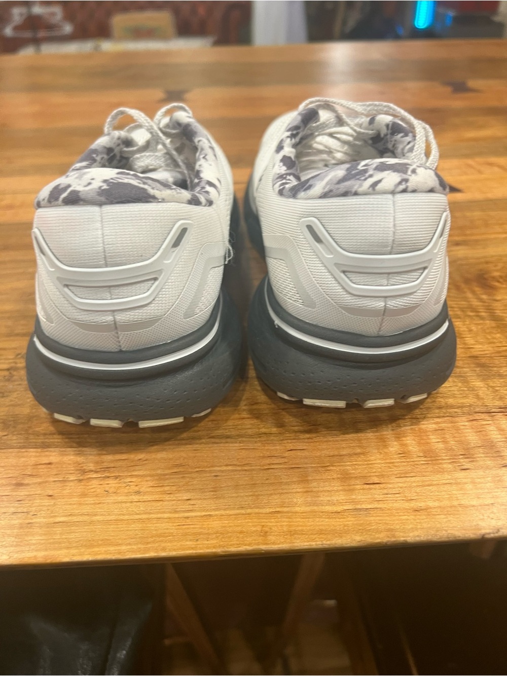Brooks Ghost White and Gray Men's Running Sneakers - Picture 6 of 8